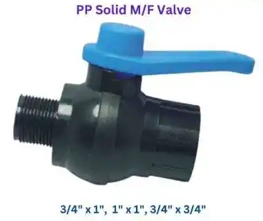 PP Solid MT Valve 3/4 x 1 inch